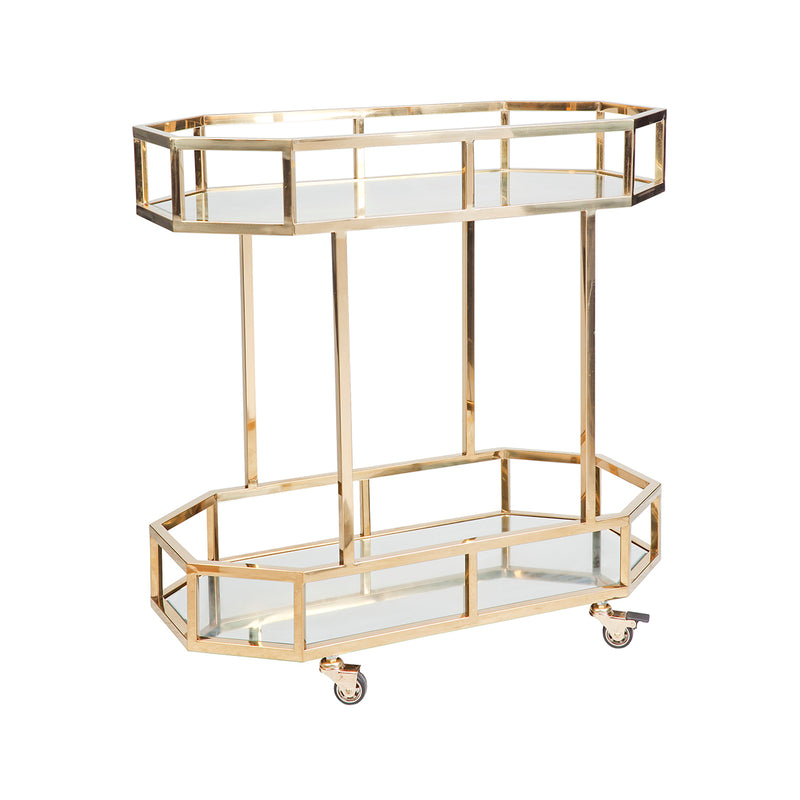 Brooklyn Mirrored Bar Cart - Gold Default Title