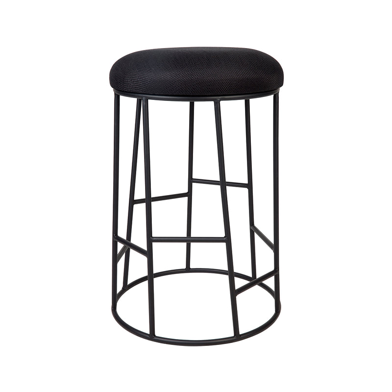 Aiden Black Steel Kitchen Stool - Black Linen Default Title