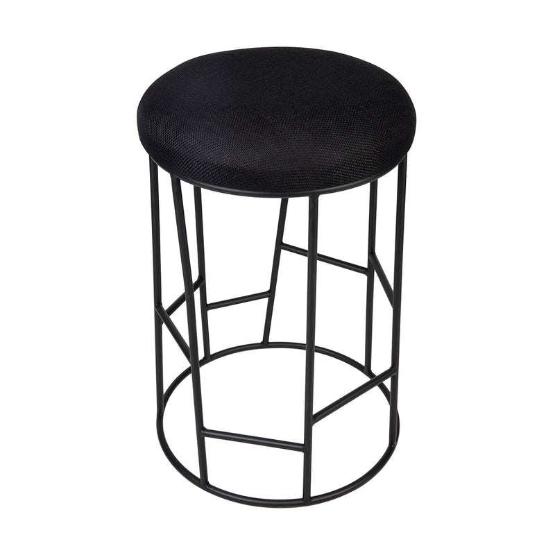 Aiden Black Steel Kitchen Stool - Black Linen Default Title