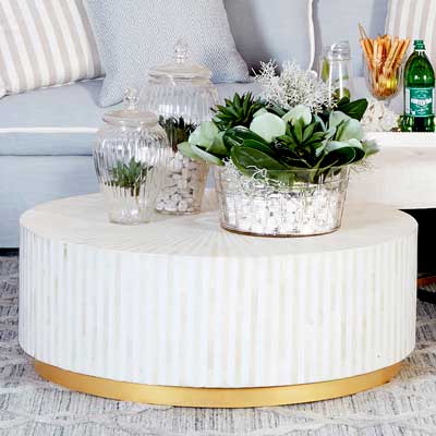 Makayla Bone Inlay Coffee Table - Natural Default Title