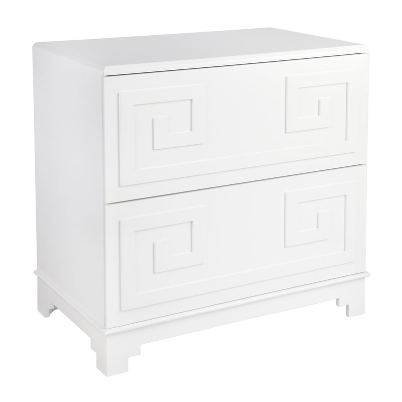 Greek Key Bedside Table - White Default Title