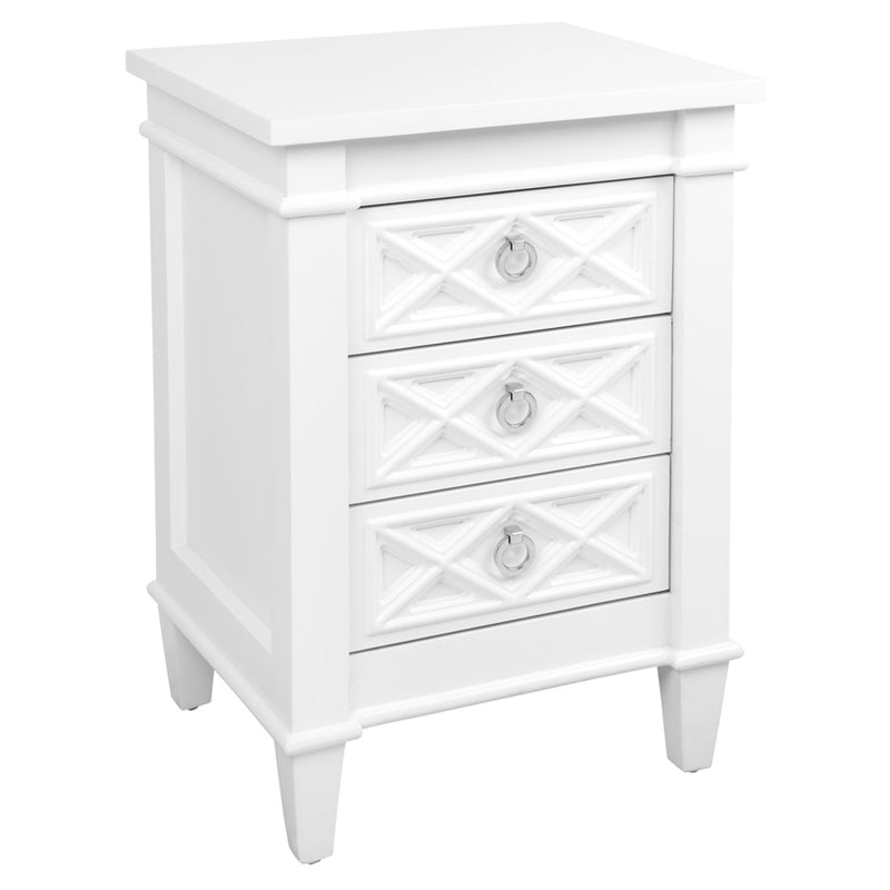 Plantation Bedside Table -  Small White Default Title