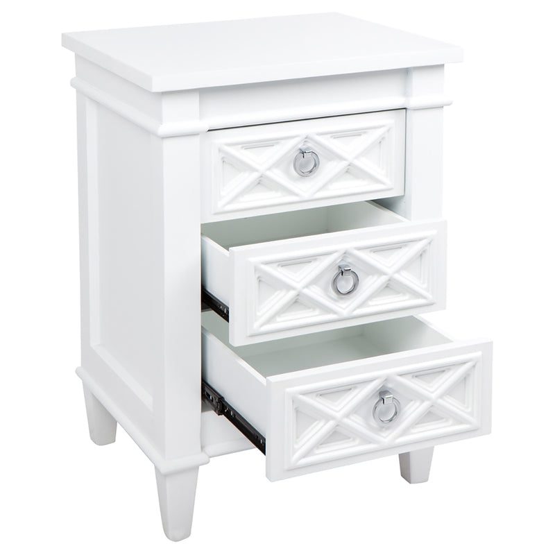 Plantation Bedside Table -  Small White Default Title