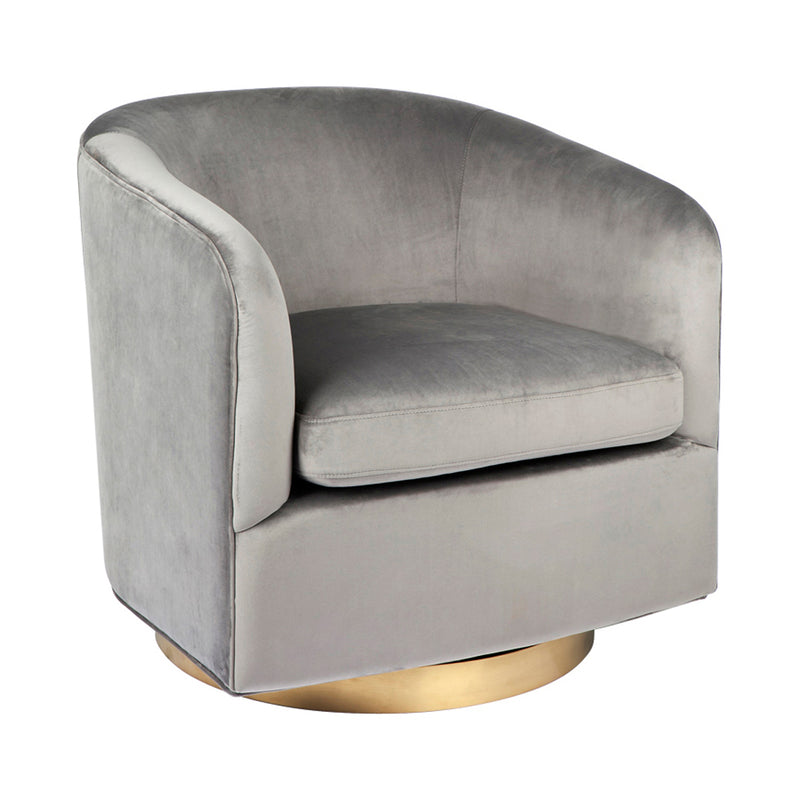 Belvedere Swivel Arm Chair - Charcoal Velvet Default Title