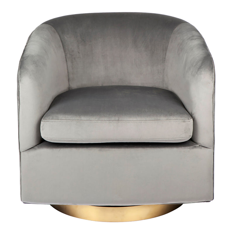 Belvedere Swivel Arm Chair - Charcoal Velvet Default Title