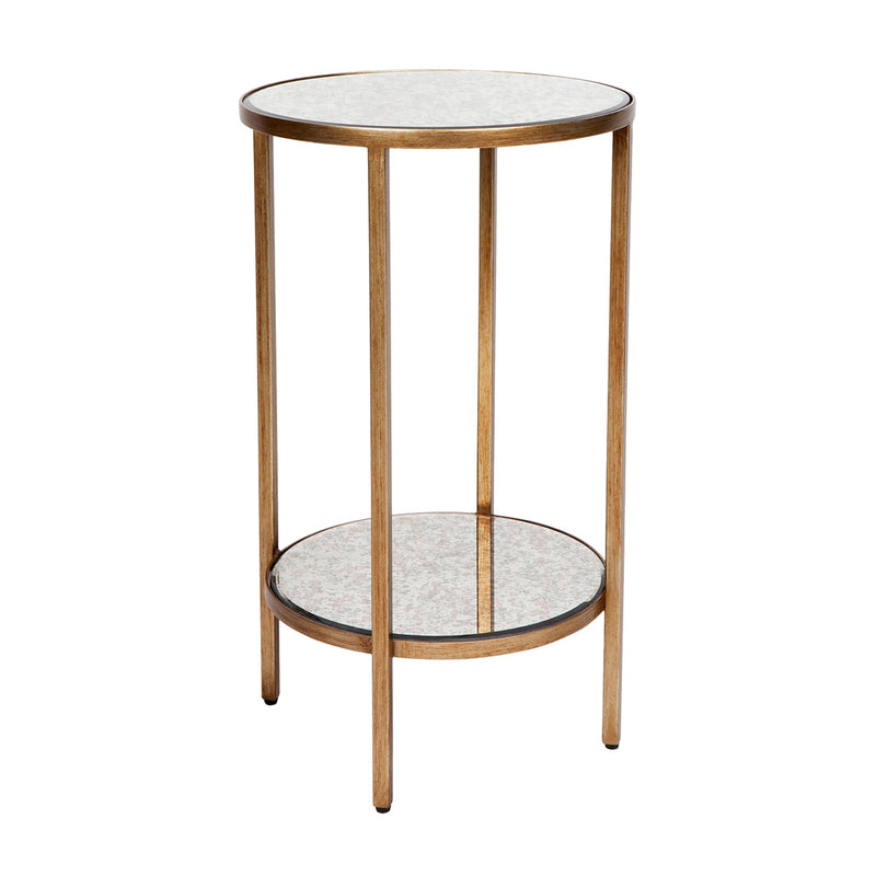 Cocktail Mirrored Side Table - Petite Antique Gold Default Title