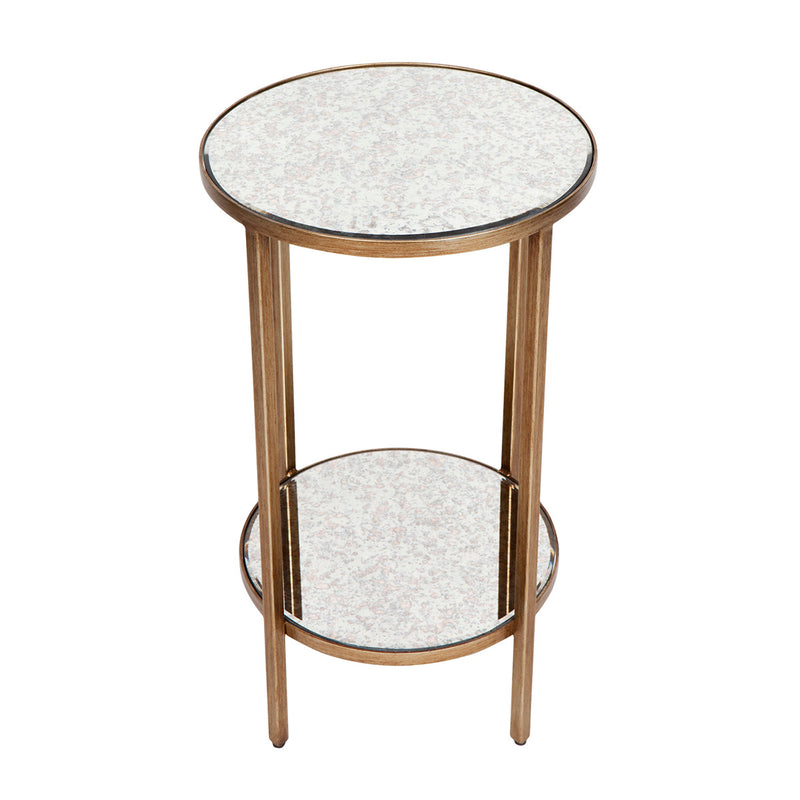 Cocktail Mirrored Side Table - Petite Antique Gold Default Title