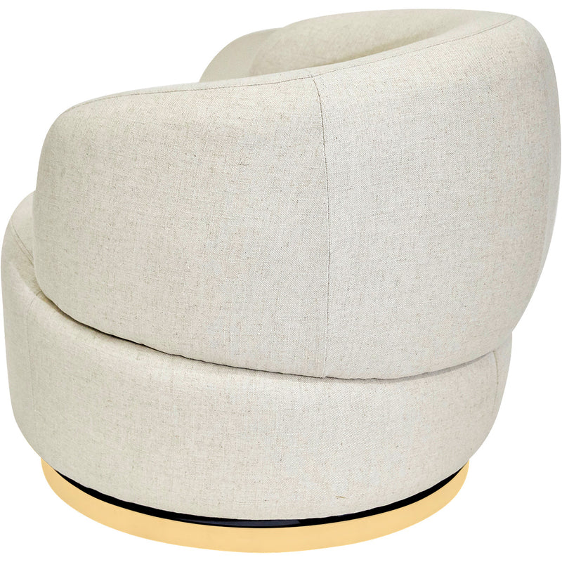 Tubby Swivel Arm Chair - Natural Linen Default Title