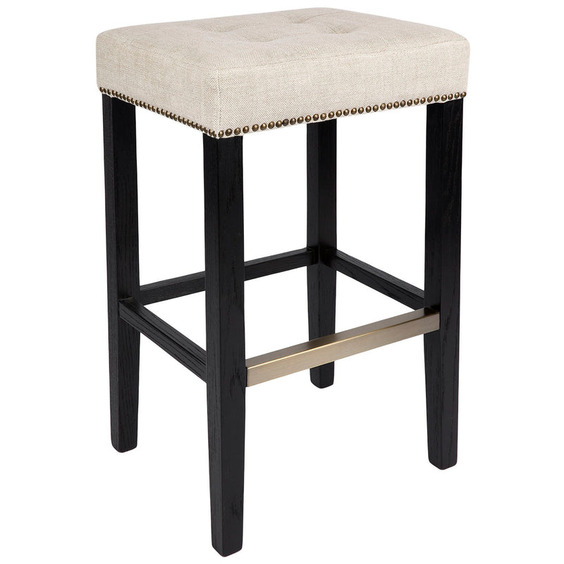 Canyon Black Bar Stool - Natural Linen Default Title