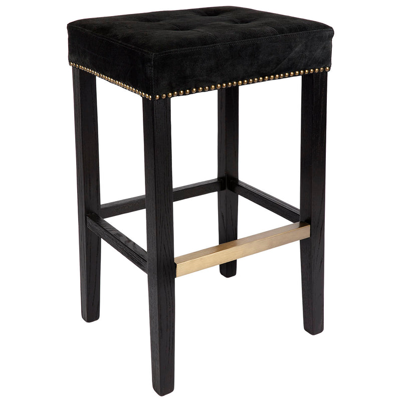 Canyon Black Bar Stool - Black Suede Default Title