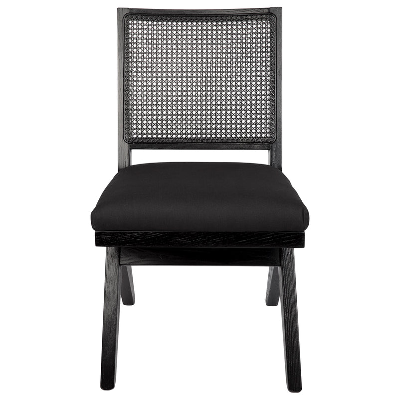 The Imperial Black Rattan Dining Chair - Black Linen Default Title