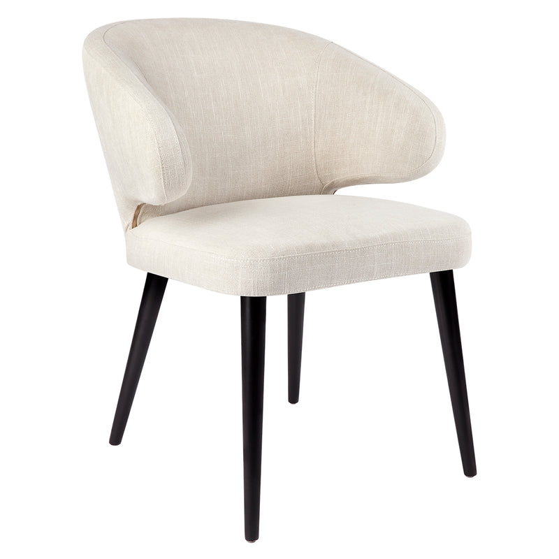 Harlow Black Dining Chair - Natural Linen Default Title