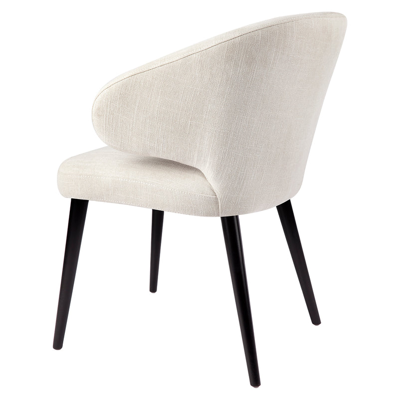 Harlow Black Dining Chair - Natural Linen Default Title