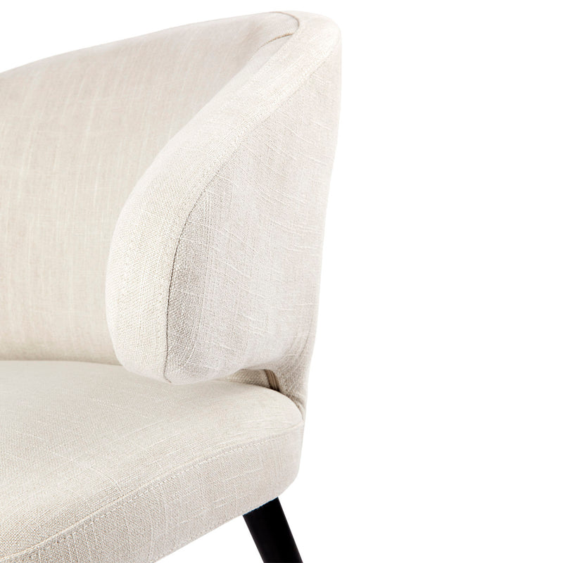 Harlow Black Dining Chair - Natural Linen Default Title