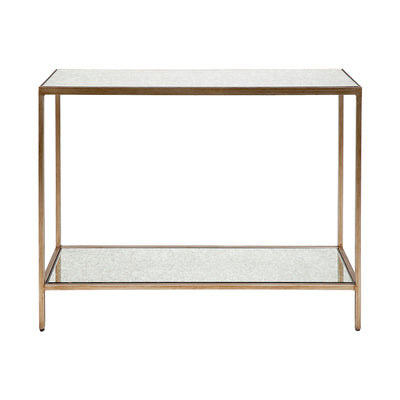 Cocktail Mirrored Console Table - Small Antique Gold Default Title