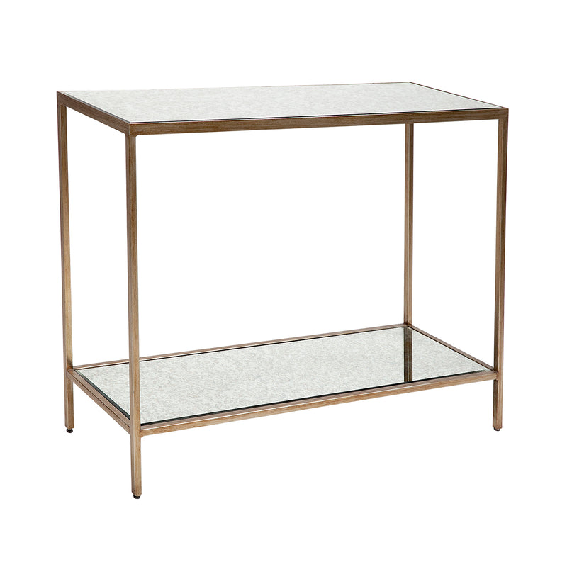 Cocktail Mirrored Console Table - Small Antique Gold Default Title