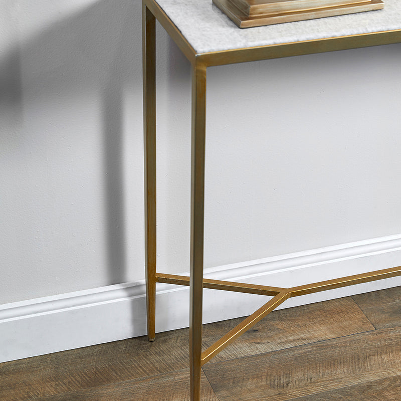 Chloe Stone Console Table - Small Antique Gold Default Title