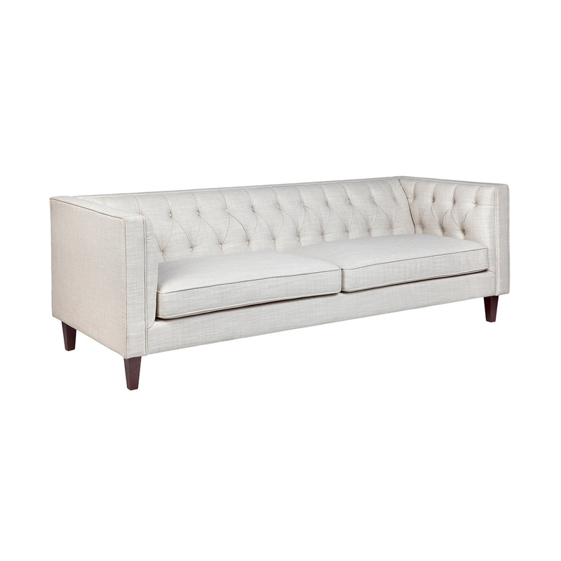 Tuxedo 3 Seater Tufted Sofa - Natural Linen Default Title