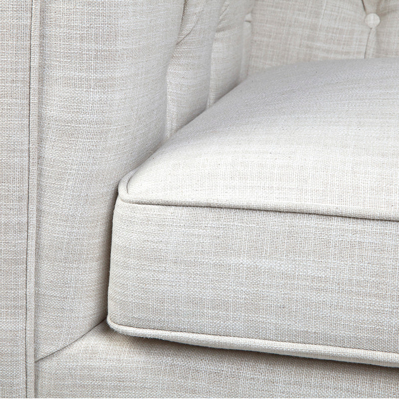 Tuxedo 3 Seater Tufted Sofa - Natural Linen Default Title