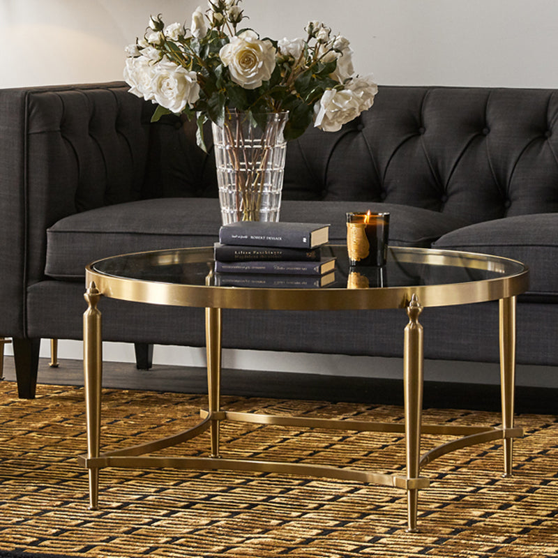 Jak Glass Coffee Table - Gold Default Title