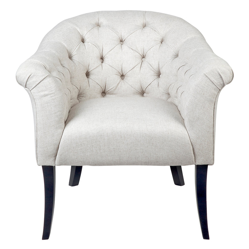 Georgina Tufted Arm Chair - Natural Linen Default Title