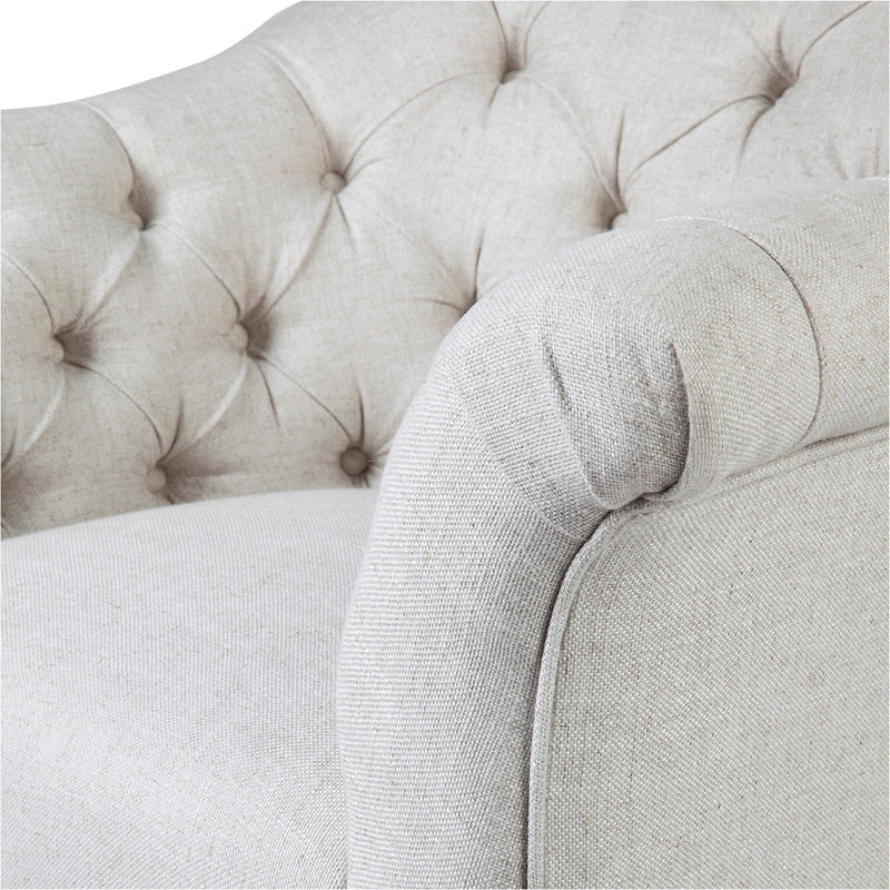 Georgina Tufted Arm Chair - Natural Linen Default Title