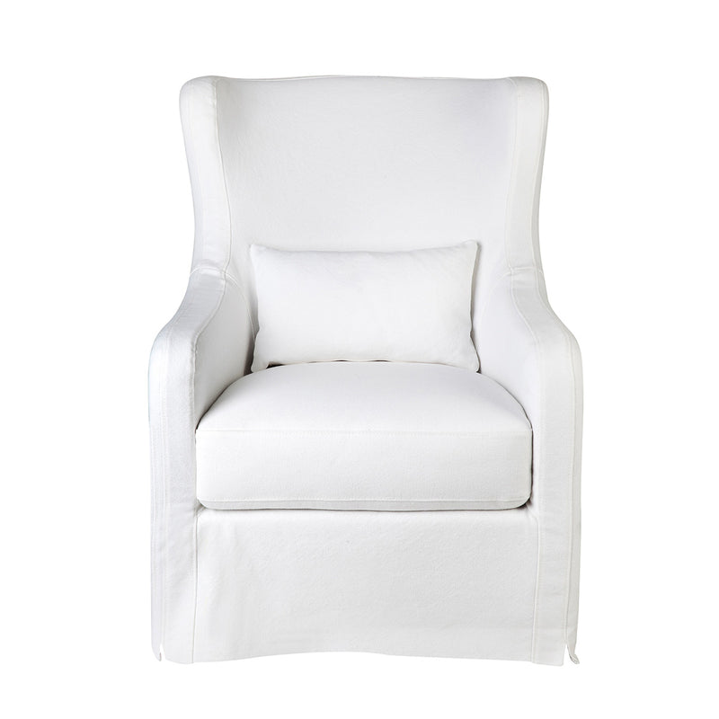 Riviera Slip Cover Arm Chair - White Default Title