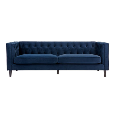 Tuxedo 3 Seater Tufted Sofa - Navy Velvet Default Title