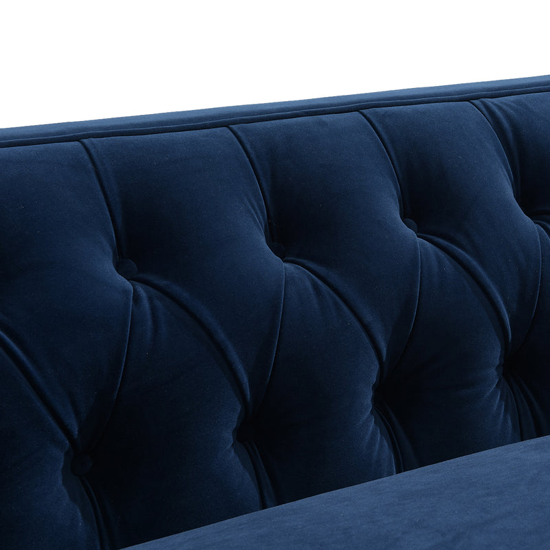 Tuxedo 3 Seater Tufted Sofa - Navy Velvet Default Title
