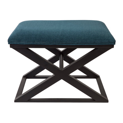 Spencer Black Timber Stool - Teal Chenille Default Title