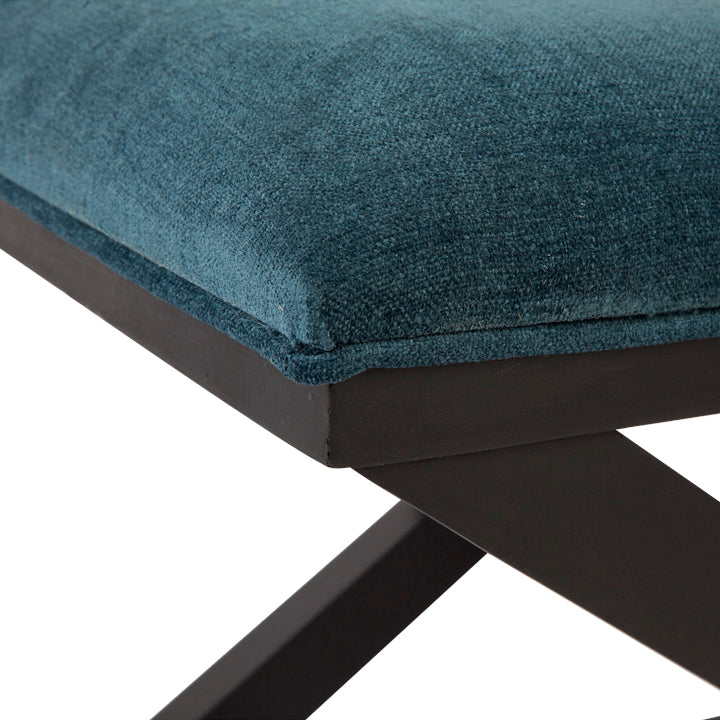 Spencer Black Timber Stool - Teal Chenille Default Title