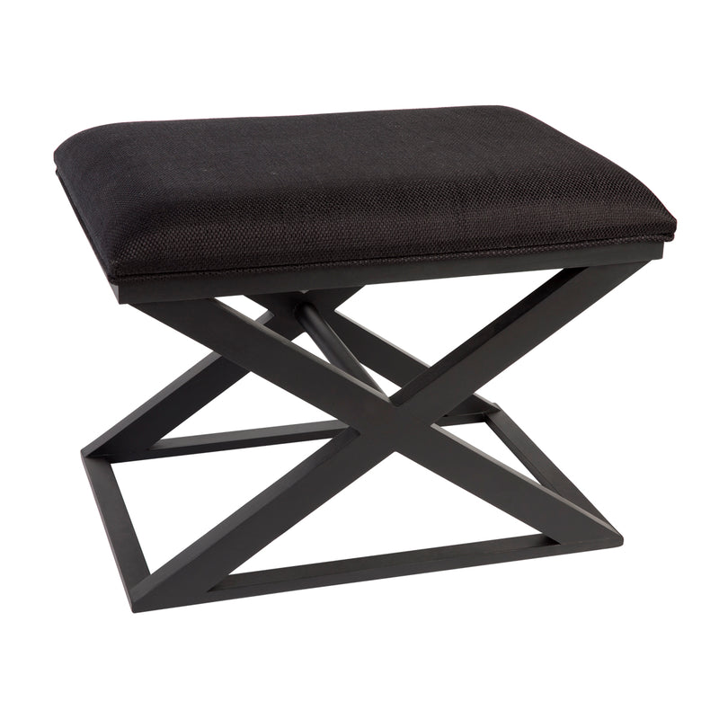 Spencer Black Timber Stool - Black Linen Default Title