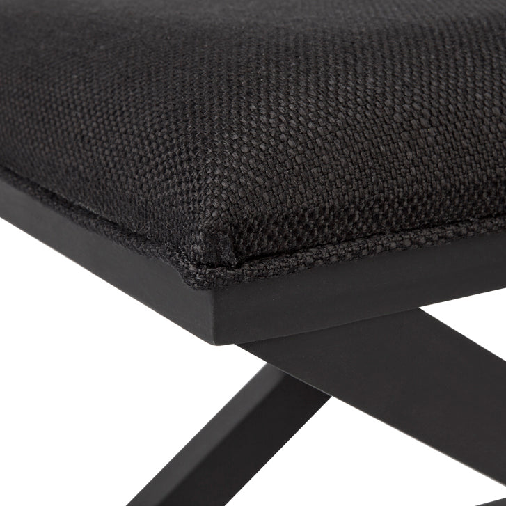 Spencer Black Timber Stool - Black Linen Default Title