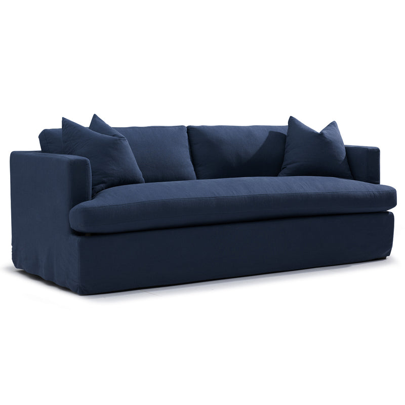 Birkshire 3 Seater Slip Cover Sofa - Navy Linen Default Title