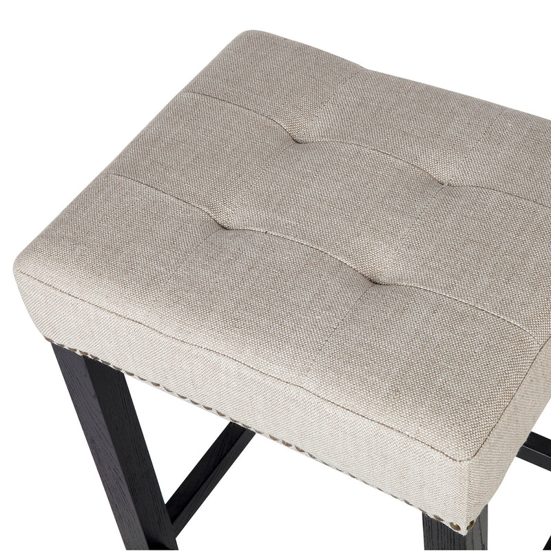 Canyon Black Kitchen Stool - Natural Linen Default Title