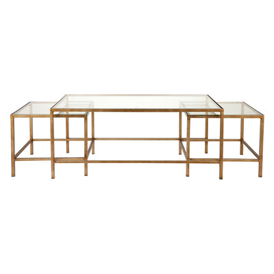 Cocktail Glass Nesting Coffee Table - Antique Gold Default Title