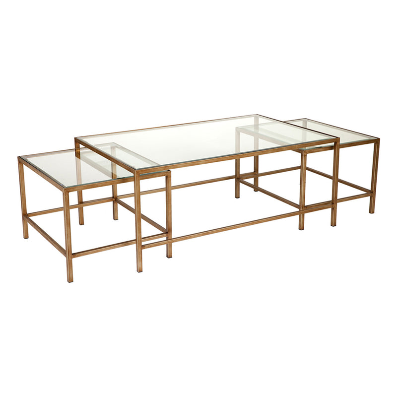 Cocktail Glass Nesting Coffee Table - Antique Gold Default Title