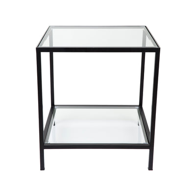 Cocktail Glass Square Side Table - Black Default Title