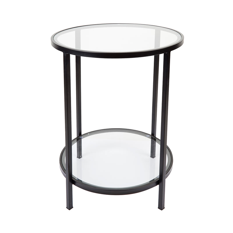 Cocktail Glass Round Side Table - Black Default Title