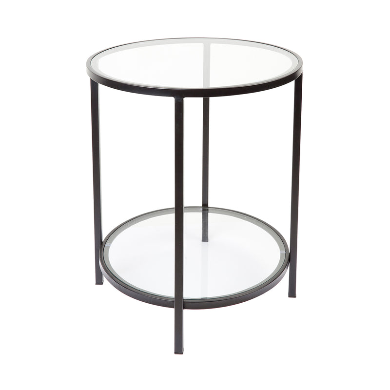 Cocktail Glass Round Side Table - Black Default Title