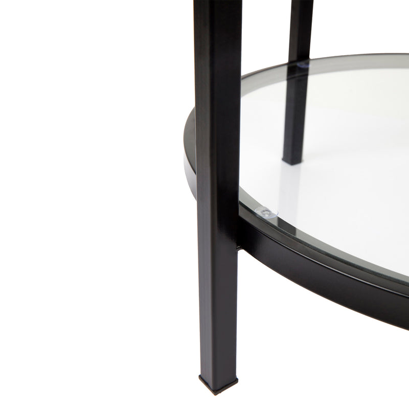 Cocktail Glass Round Side Table - Black Default Title