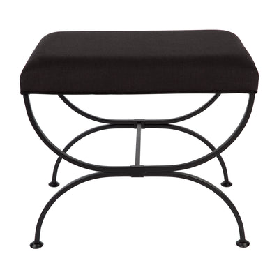 Novak Black Iron Stool - Black Linen Default Title