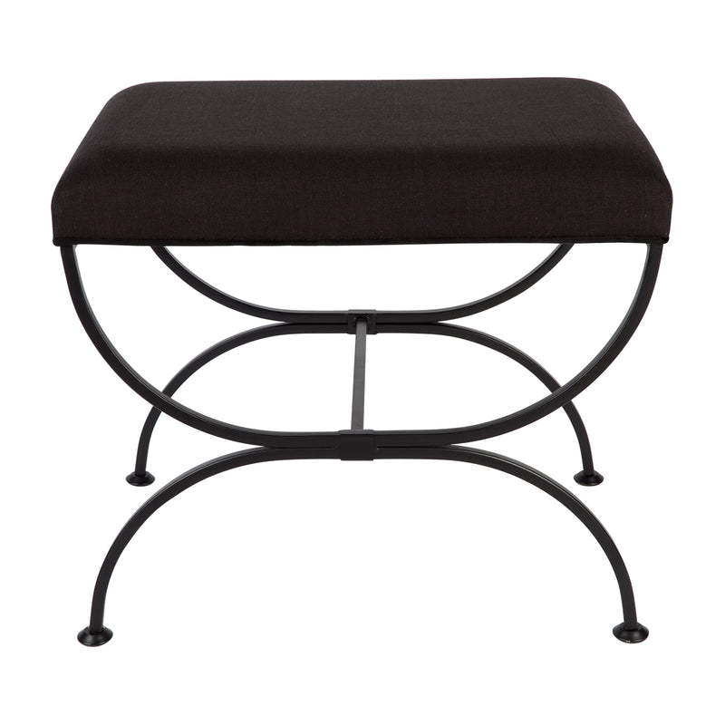 Novak Black Iron Stool - Black Linen Default Title