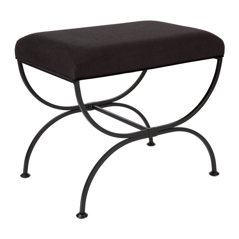 Novak Black Iron Stool - Black Linen Default Title