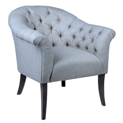 Georgina Tufted Arm Chair - Grey Linen Default Title