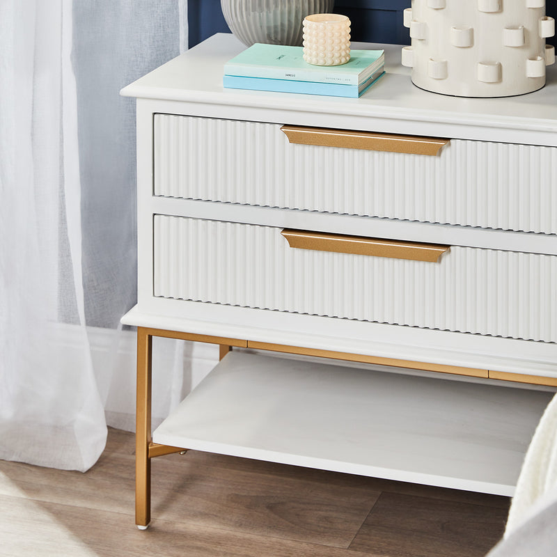 Aimee Bedside Table - Large White Default Title