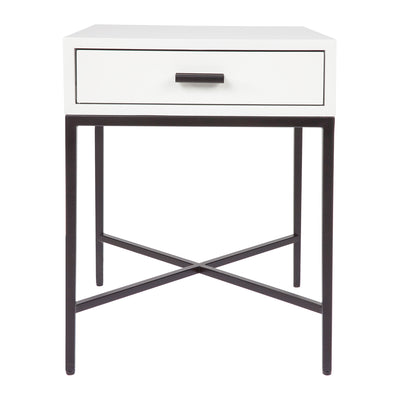 Nessa White Bedside Table - Black Default Title