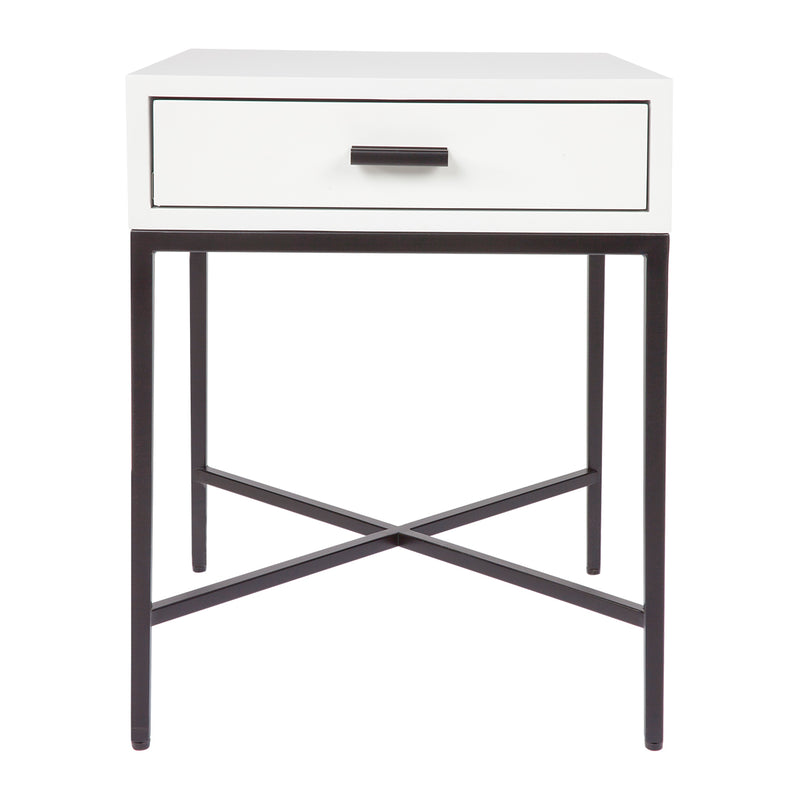 Nessa White Bedside Table - Black Default Title