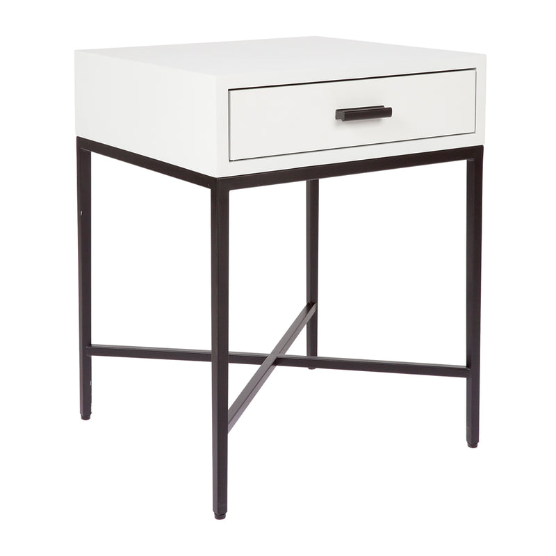 Nessa White Bedside Table - Black Default Title