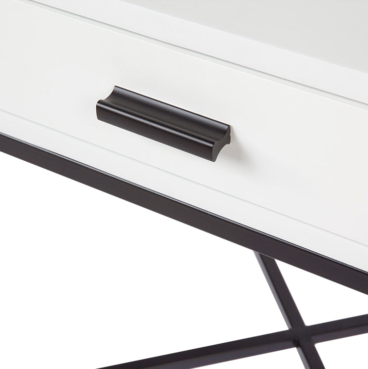 Nessa White Bedside Table - Black Default Title